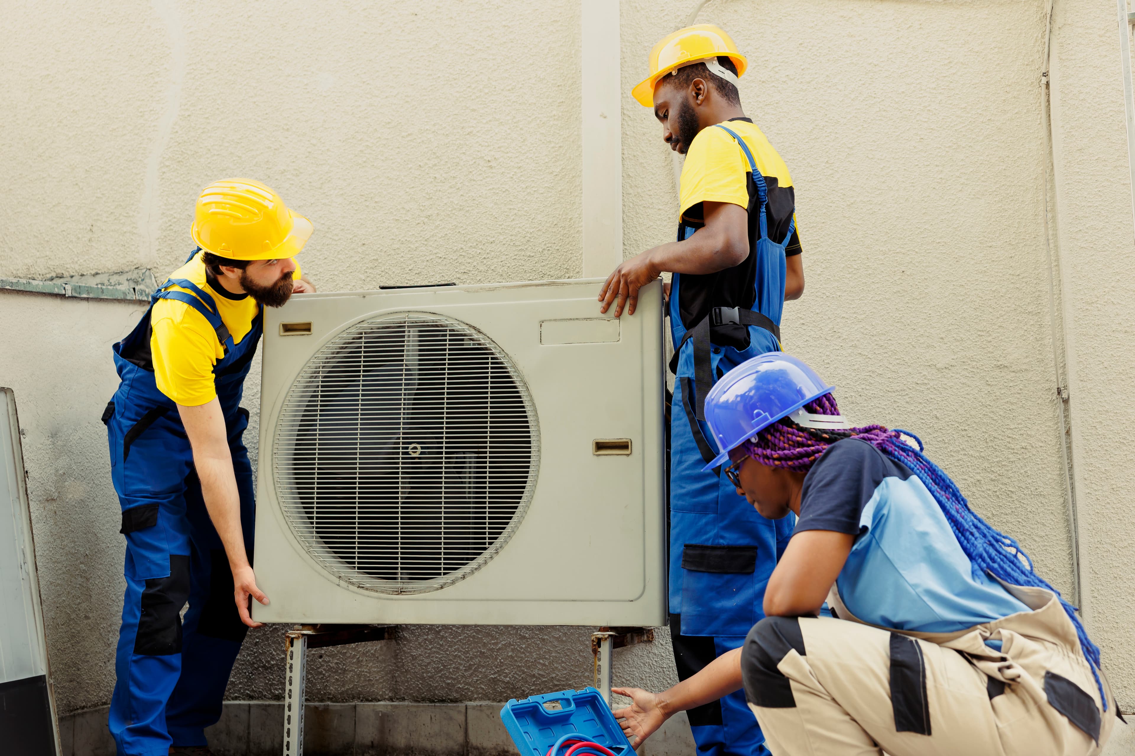 Lone Star Climate Control technician servicing HVAC equipment at a Dallas-area home